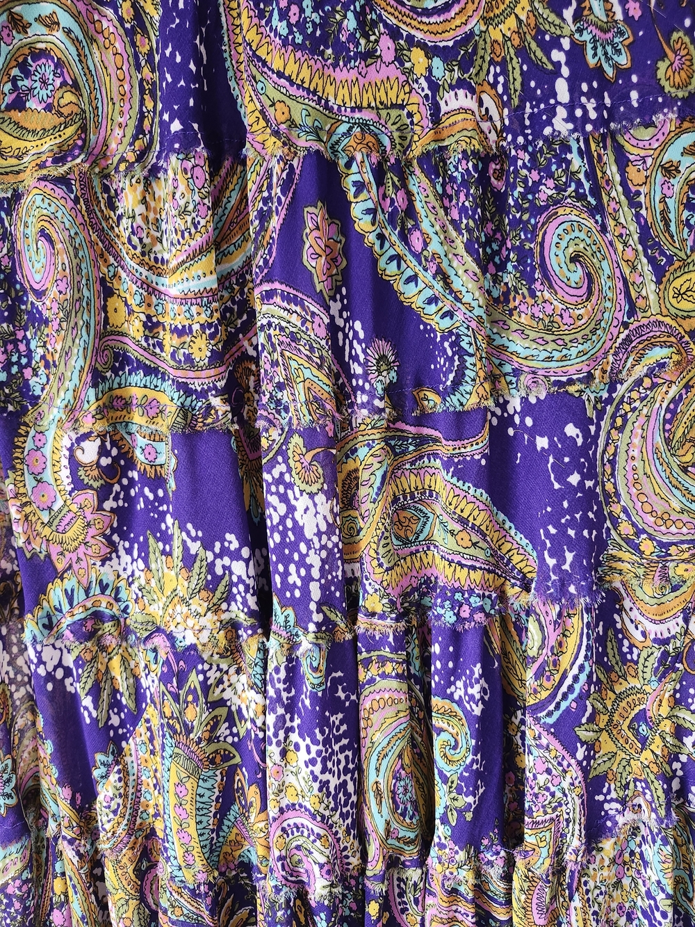 Vibrant Purple Paisley Tiered Maxi Dress - Picture 4 of 8